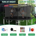 thumbnail image 6 of LHX Trampoline with Basketball Hoop 16FT 1500LBS Outdoor Trampolines for Kids Adults Backyard Heavy Duty Round Trampoline with Safety Enclosure Net, Lights, Sprinklers, Socks, No Gap Design, 6 of 9