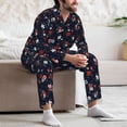 thumbnail image 7 of Naloa Vintage Rose Men’s Pajamas Set - Long Sleeve Button Down Sleep Shirt and Pajama Bottoms Sleepwear Set-XX-Large, 7 of 7