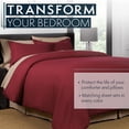 thumbnail image 6 of Hotel Luxury 3pc Duvet Cover Set 1500 Series Egyptian Quality Double Brushed Microfiber Bedding, Queen, Burgundy, 6 of 9