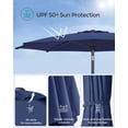 thumbnail image 5 of SONGMICS Sombrilla para Patio, Sombrilla de Mesa de Exterior de 2,75m, con 8 costillas, UPF 50+, Inclinación Doble de 30°, Base no Incluida, para Patio, Jardín, Piscina, Azul Lago, 5 of 5
