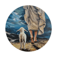 thumbnail image 2 of Lotusprinthandmade Christian Jesus and Lamb Animal Spare Tire Cover Without Backup Camera Hole 6 Sizes (30 in.), 2 of 7