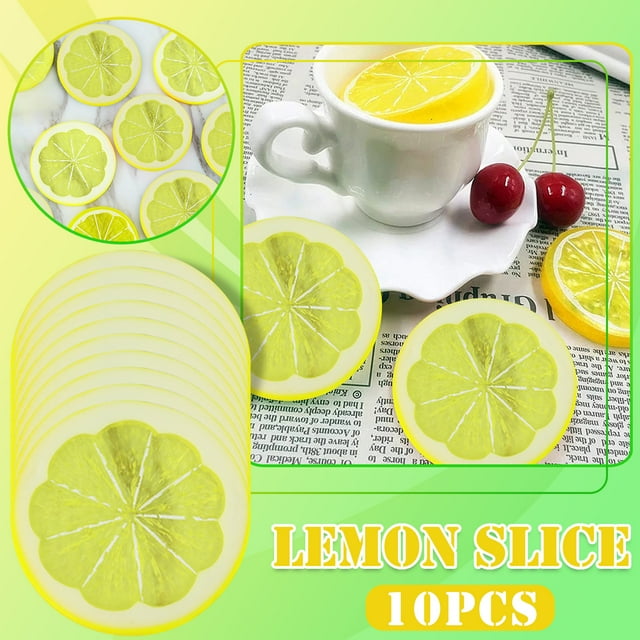 SSZMDLB Artificial Lemon Decoration, Artificial Lemon Decor, Plastic Lemon Slices, Realistic Fruit Decoration, Table Centerpiece Decor, Vase Filler Decor, Kitchen Decor, Party Table Decor