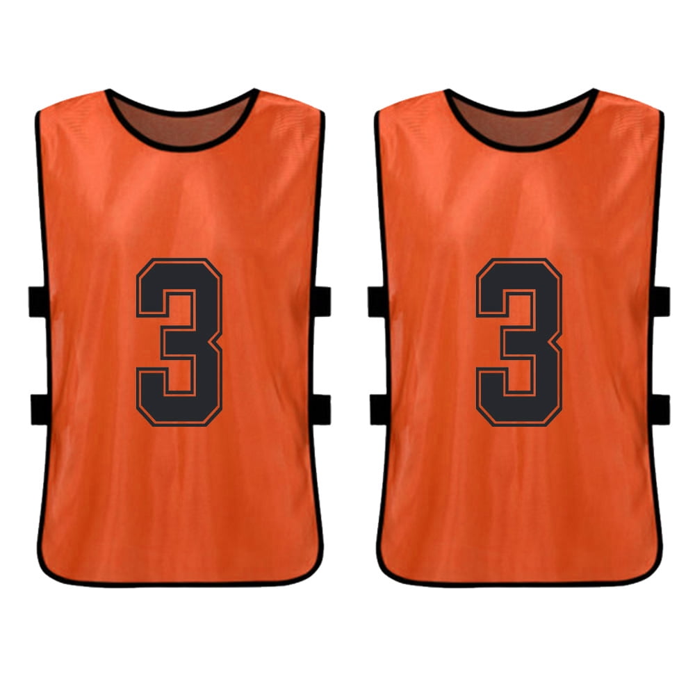 Mixfeer 12PCS Kid's Football Pinnies Quick Drying Soccer Jerseys Youth Scrimmage Basketball Team Training Numbered Bibs Practice Vest