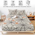 thumbnail image 5 of Cal.King Size Fitted Sheet Set - Halloween 3 Piece Bedding Sets 16" Deep Pocket Fitted Sheet with 2 Pillowcases, Black Net Classic Spiders Gingham Orange Rustic Brushed Microfiber Hotel Bed Sheets, 5 of 9