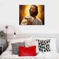 thumbnail image 4 of Nawypu  Jesus Canvas Wall Art Soothe Wounded Lamb Artwork Print Divine Compassion Christian Painting Framed Religious Inspirational Poster for Home Living Room Bedroom Decor, 4 of 4