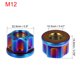 thumbnail image 3 of 6uds Titanio Aleación M12 Paso 1,25mm Brida Perno Tuerca Azul, 3 of 6
