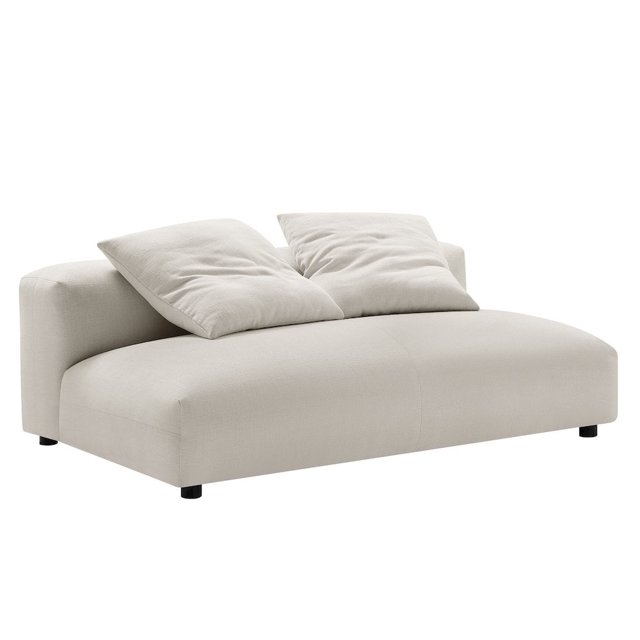 Causeuse Modulaire Sans Accoudoirs en Tissu Rembourré Solace, Couleur Sel
