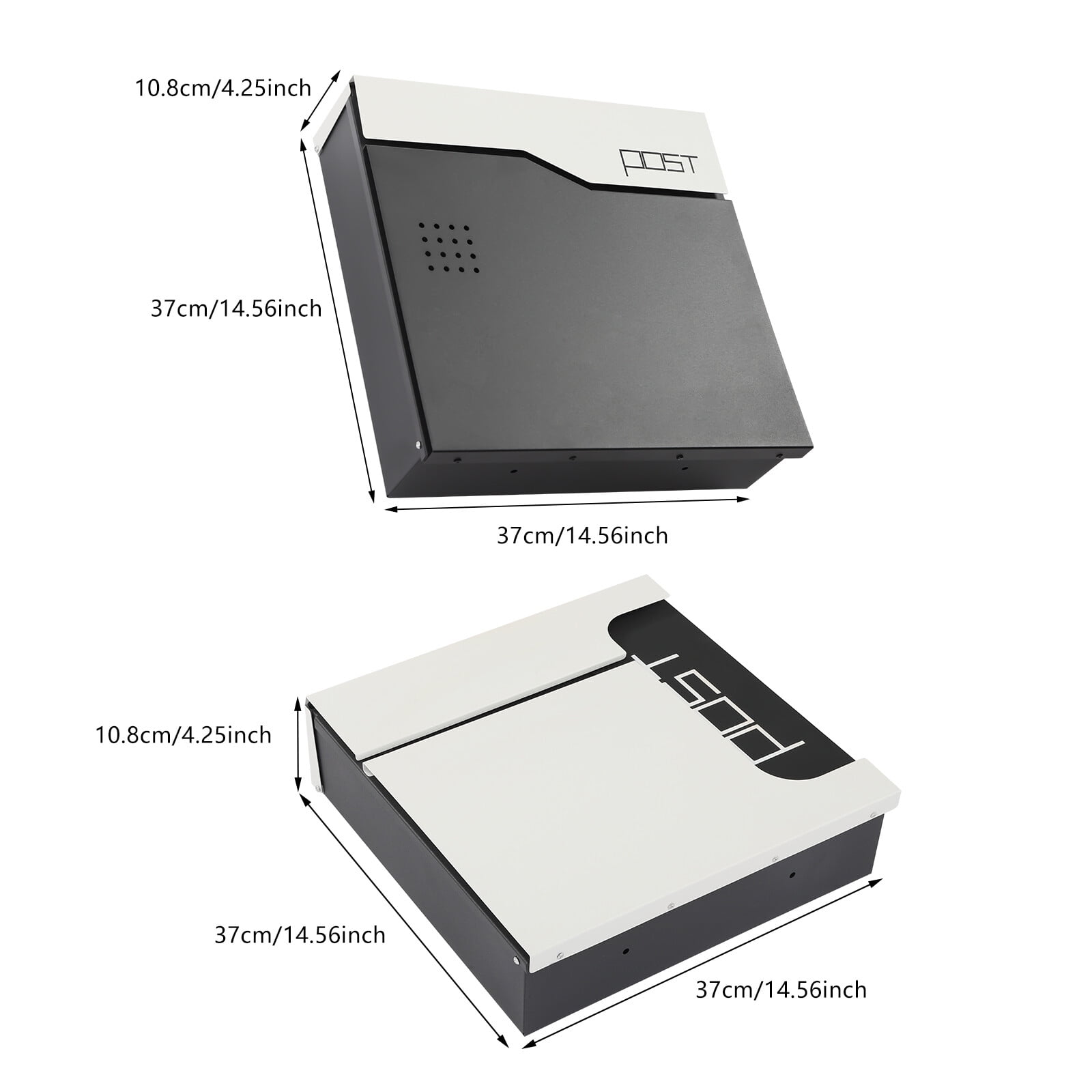 DENEST Large Capacity Locking Mailbox for Outdoor Use, Wall Mounted Steel Mail Box with Keys, Secure Parcel Delivery Box for Garden