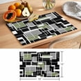 thumbnail image 6 of Sage Green Black Geometric Placemats Set of 4 Modern Abstract Art Block Place Mats Indoor Wipeable Table Mats Washable Cloth Dining Table Placemats for Kitchen Holiday Party Home Decor 13x19 Inch, 6 of 9