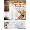 thumbnail image 3 of No Hook Cloth Fabric Shower Curtain with Snap in Liner, Orange Thanksgiving Waterproof Shower Curtains Set with See Through Top Window, Fall Truck Pumpkins Maple Leaves Gray Plaid 54"x78", 3 of 6