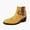 Yellow, variant on Men's Crocodile Embossed Western Chelsea Boots, Retro Buckle Chain Ankle Boots, Pointed Toe Chunky Heel Dress Cowboy Boots