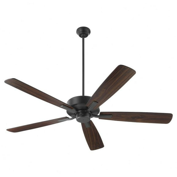 5 Blade Ceiling Fan-12.5 inches Tall and 60 inches Wide-Matte Black Finish-Matte Black/Walnut Blade Color-Clear Glass Color Bailey Street Home