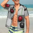 thumbnail image 7 of Kll Men'S Hawaiian Shirt Short Sleeve Button Down Beach Shirts-Cherries Laid, 7 of 7