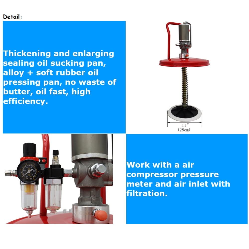 10 Gal Pneumatic Grease Injector Grease Pump Lubrication Grease Pump Air Operated Grease Pump