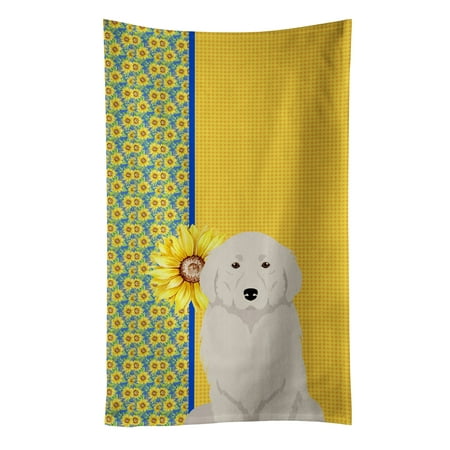 

Summer Sunflowers Great Pyrenees Kitchen Towel 15 in x 25 in