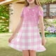 thumbnail image 2 of Girls Summer Dress Tween Dresses Cold Shoulder Gradient Dress Stylish Short Sleeve A-Line Summer Dress for Kids ,Sie:160, 2 of 7