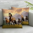 thumbnail image 3 of Chilfamy Horses Field Mountains Pillow Covers for Couch Sofa Indoor Outdoor Home Decor, 1PC, Square Design 22x22in, 3 of 5
