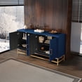 thumbnail image 3 of Sideboard Buffet Cabinet with Storage, 60" Large Buffet Cabinets with 4 Doors and Adjustable Shelves, Coffee Bar Cabinet Console Table with Metal Handles and Legs for Kitchen Dining Room, Navy, 3 of 9