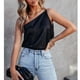 thumbnail image 3 of Top con un hombro,Camisetas sin mangas para mujer, camisola sin mangas, camisetas sin mangas para mujer, multifuncionales, 3 of 8