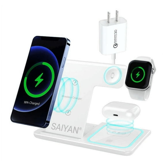 Wireless Charger 3 in 1, 15W Fast Charging Station for iPhone,Apple Watch, Air pods, Compatible With Android Phones