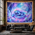 thumbnail image 6 of Floral Garden Iridescent with Dragon Curled Fetal Position, Mystical Fantasy for Space Lovers, Galaxy Room Decor, Mother'S Day Gift, Tapestry Wall Hanging for Bedroom and Dorm, 6 of 7