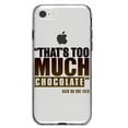 thumbnail image 1 of DistinctInk Clear Shockproof Hybrid Case for iPhone 7 8 SE (2020 Model) 4.7" Screen TPU Bumper Acrylic Back Tempered Glass Screen Protector - That's Too Much Chocolate Said no One Ever, 1 of 5