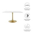 thumbnail image 6 of Modway Lippa 48" Square Wood Top Dining Table in Gold White, 6 of 8