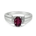thumbnail image 6 of 14k White Gold Oval Rhodolite Garnet And Diamond Ring, 6 of 6