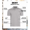 thumbnail image 2 of Camiseta tipo polo para hombre DKNY, corte moderno, secado rápido, gris jaspeado, 2 of 7