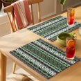 thumbnail image 4 of Green Black Boho Placemats Set of 12 Vintage Tribal Striped Southwestern Place Mats Indoor Wipeable Table Mats Washable Cloth Dining Table Placemats for Kitchen Holiday Party Home Decor 13x19 Inch, 4 of 9