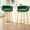 Green, variant on 2pcs 31.5" Bar Height Stools, Counter Height, Hand-woven , Gold Metal Legs, 180° Swivel Seat, Upholstered, Blue For Dining & Kitchen Zone Upholstered Room Kitchen,