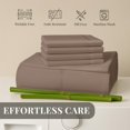 thumbnail image 4 of Sacred Thread Rayon Derived from Bamboo Sheets Twin XL Size, 18'' Deep Pocket Cooling Sheets for Hot Sleepers, 4 PC Cooling Sheets (Twin XL Size) (Mocha), 4 of 9