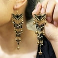 thumbnail image 3 of Halloween Earrings for Women Copper Tassel Earrings Vintage Crystal Drop Dangle Earrings Pumpkin Witch Hat Ghost Skull Bat Earrings Halloween Scary Party Jewellery Gift, 3 of 14