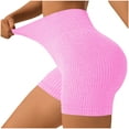 thumbnail image 3 of Kaemgyyd Women's Active Shorts Ribbed High Waist Biker Shorts Fashion Butt Lifting Boy Shorts Comfortable Slimming Yoga Shorts, 3 of 4