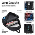 thumbnail image 4 of Vsdgher Red And Blue Lightning Print Large Capacity Backpack Lunch Bag Pencil Case Combination 3 Piece Set for Student, 4 of 7