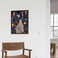 thumbnail image 4 of ONETECH Framed Canvas Wall Art Print Poster Halloween Ghost Skeleton Pumpkin Canvas Picture with Frame for Restaurant Wall Art Picture Multicolor 12x16inch, 4 of 4