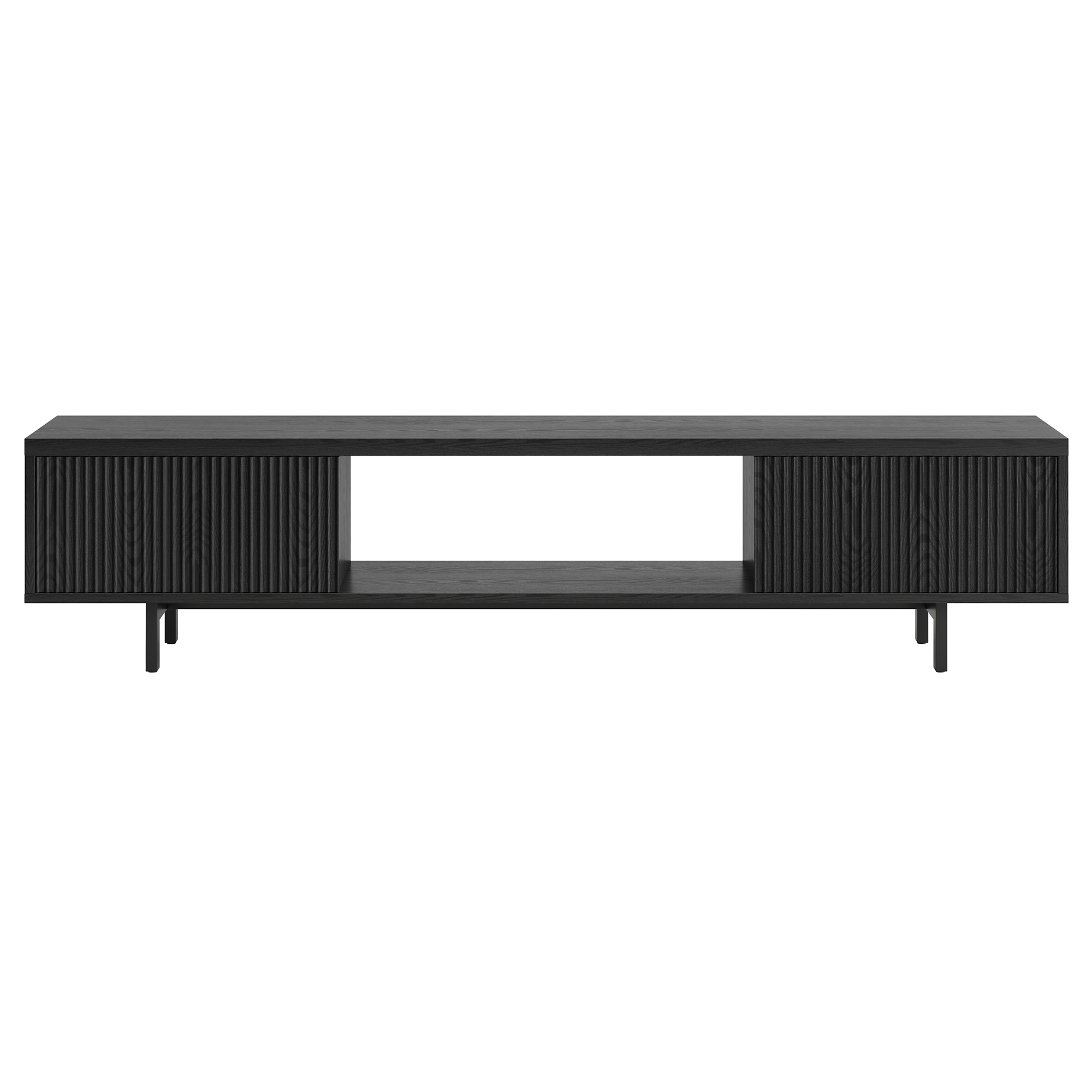 Lucien Rectangular TV Stand for TV's up to 78" in Black Grain