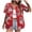 Red, variant on Fesfesfes Short Tshirts for Women's Casual Printed Button-Down Shirt Beach Holiday Cardigan Short Sleeve Lapel Top/Shirt 10(XL)