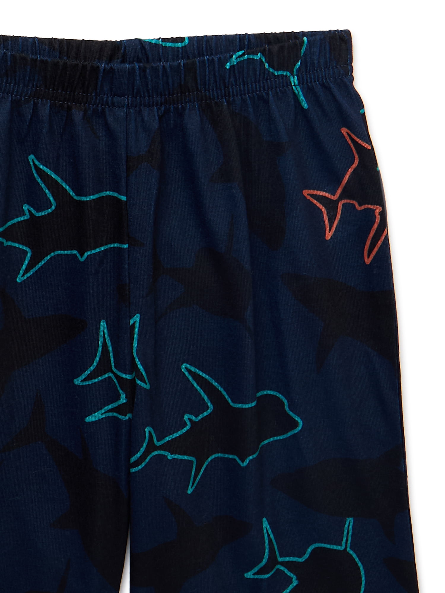 Wonder Nation Boys Shark Short Sleeve and Shorts 2-Piece Sleep Set, Sizes 4-16 Husky