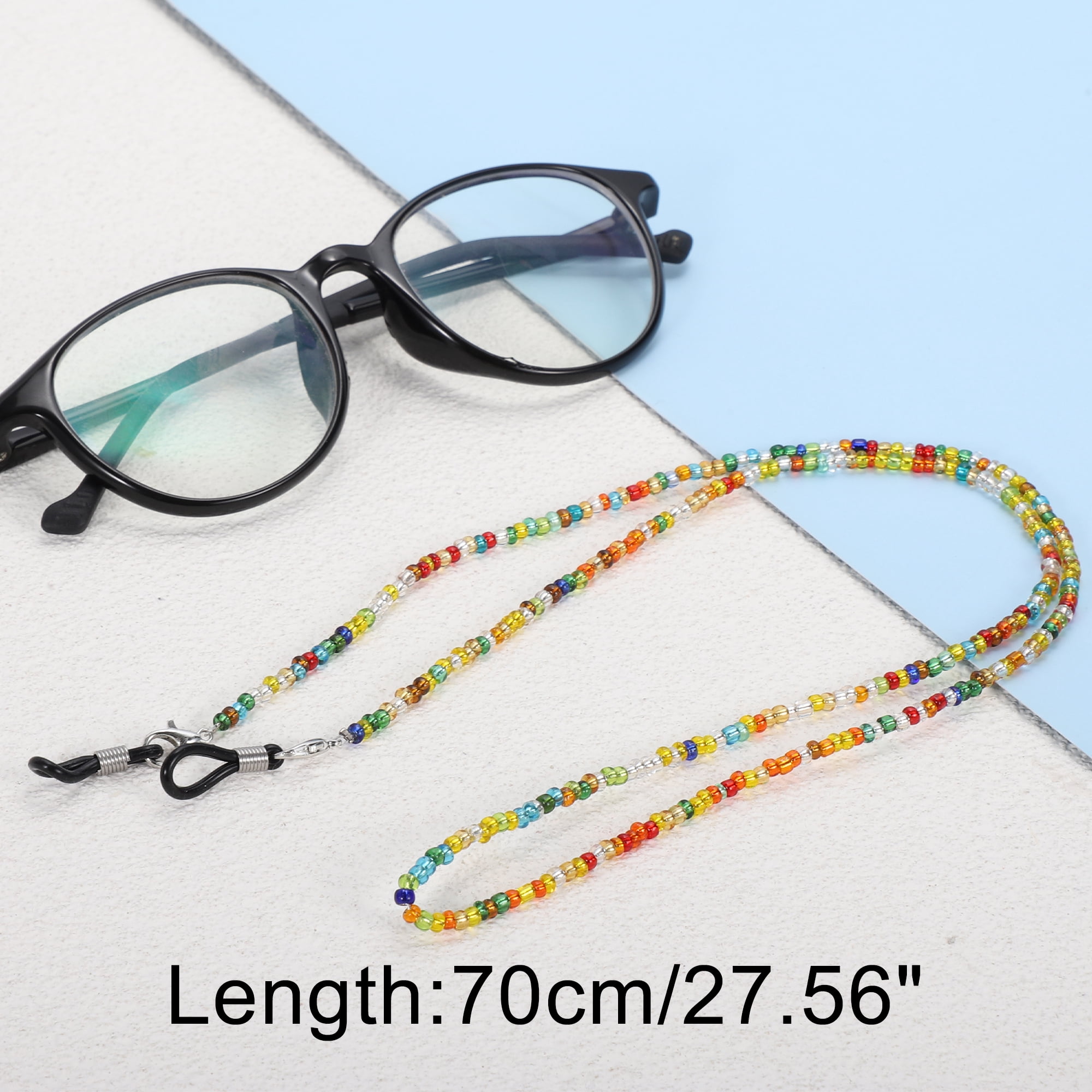 Unique Bargains Beaded Pattern Eyeglass Chain 27.56" 1 Pc Orange