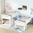 thumbnail image 3 of Euroco Wood Triple Bunk Bed with Ladder for Kids Bedroom, 3 Beds in One, White, 3 of 13