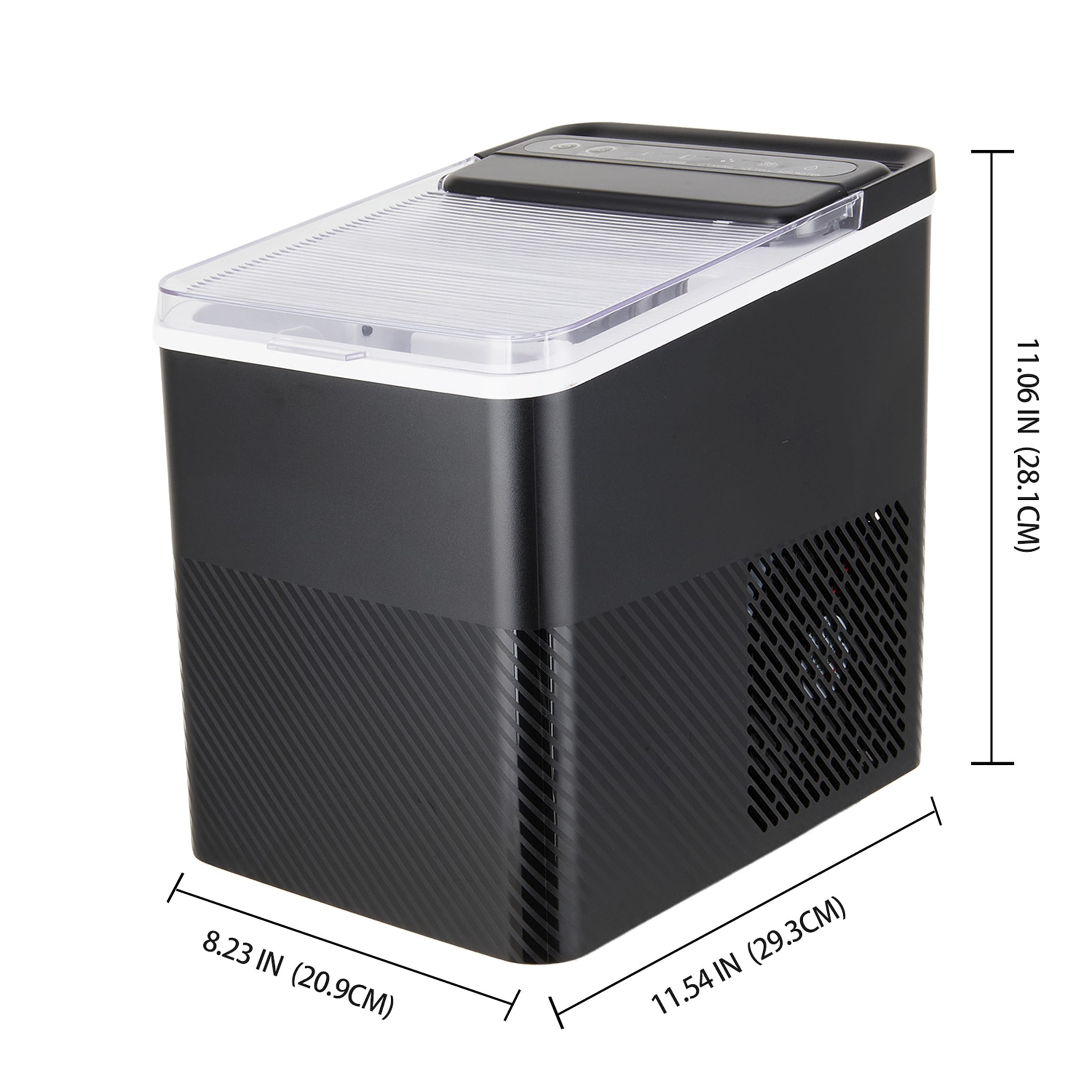 Mainstays Portable Countertop Ice Maker, 26 lbs Per Day, Compact Ice Machine with Quick Ice Cycles, No Plumbing Required, Black