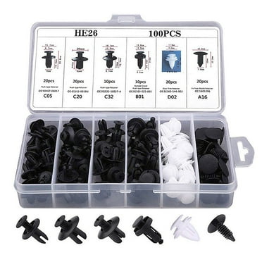 100 Pcs Fender Liner Fastener Rivet Push Clips Retainer 6 Size Universal for Car