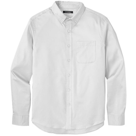 Men's Easy-Care Wrinkle-Resistant Twill Shirt with Pocket, 3XL White
