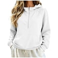 thumbnail image 5 of WWC Womens Hoodie, Quarter Zip Pullover Sweatshirt with Pockets, Loose Fit Half High Collar Casual Sweater S-XXL, 5 of 6