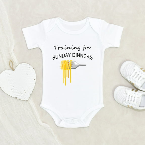 Italian Baby Clothing - Training For Sunday Dinners Baby Clothes - Pasta Lover Clothes - Cute Baby Clothes