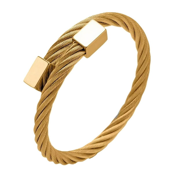 Pulsera de acero de aleación de titanio con detumescencia, abierta, para hombres y mujeres.