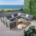 thumbnail image 2 of 12-Piece Gray Contemporary Outdoor Furniture Patio Sectional Sofa Set - Gray Cushions, 2 of 9