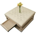 thumbnail image 2 of Suleiman Tufted Padded Cocktail Ottoman with Shelf and Drawer, 2 of 2