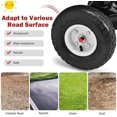 thumbnail image 4 of All Terrain Cargo Wagon Wood Railing Kids Children Garden Air Tires Outdoor Red, 4 of 8